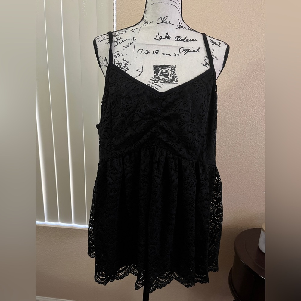 torrid Black Lace Camisole with Spaghetti Straps
